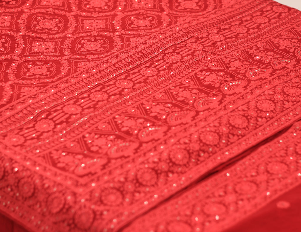 Georgette Chikankari Saree