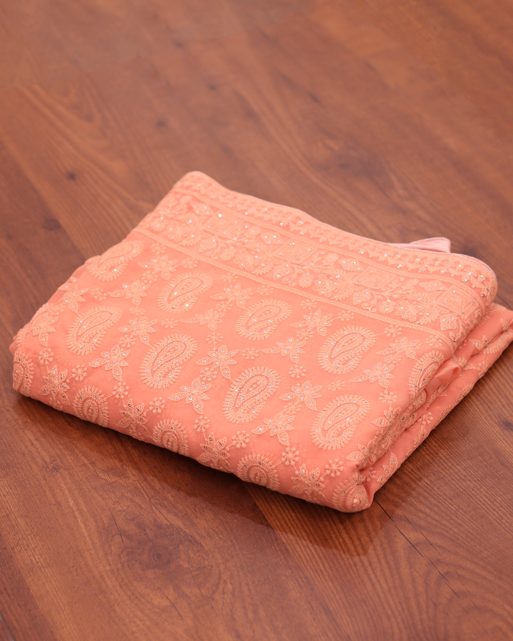 Georgette Chikankari Saree - Mango Design