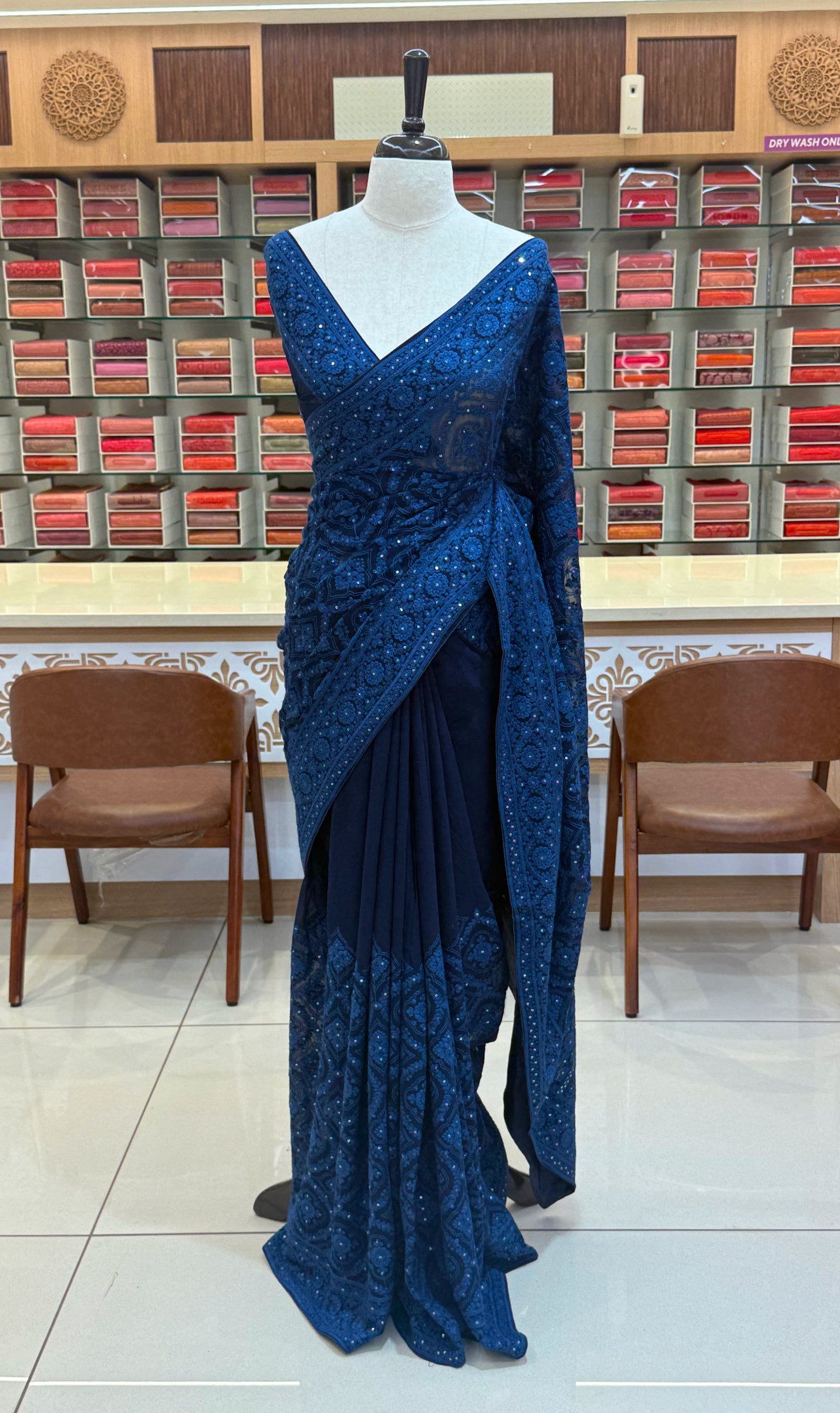 Georgette Chikankari Saree