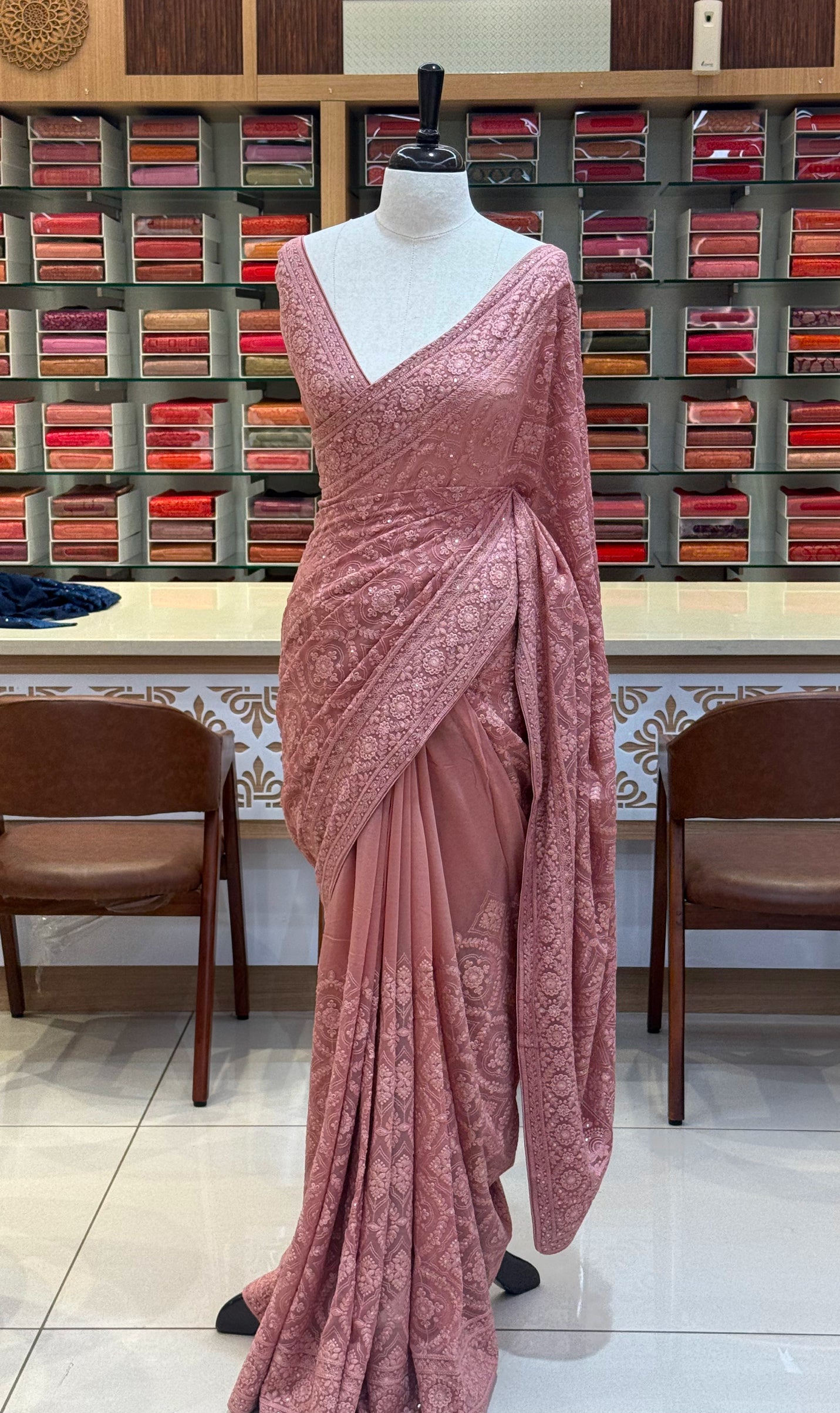 Georgette Chikankari Saree