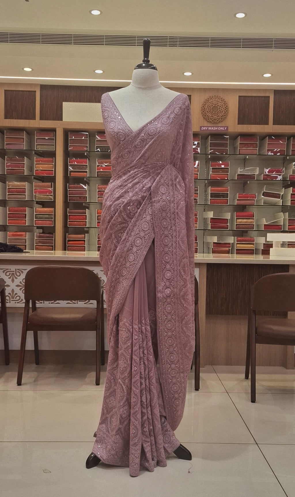 Georgette Chikankari Saree