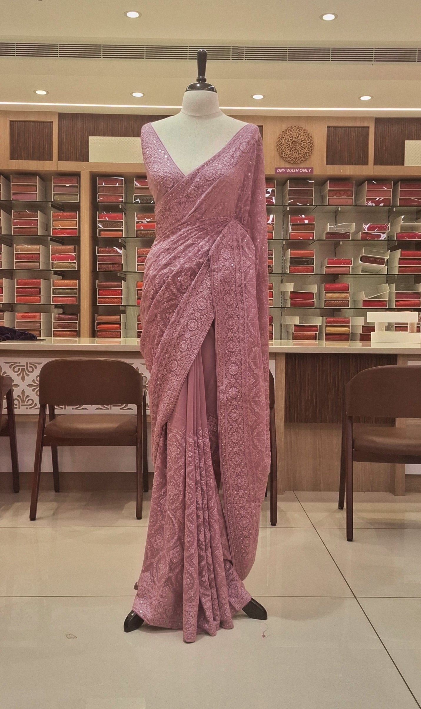 Georgette Chikankari Saree