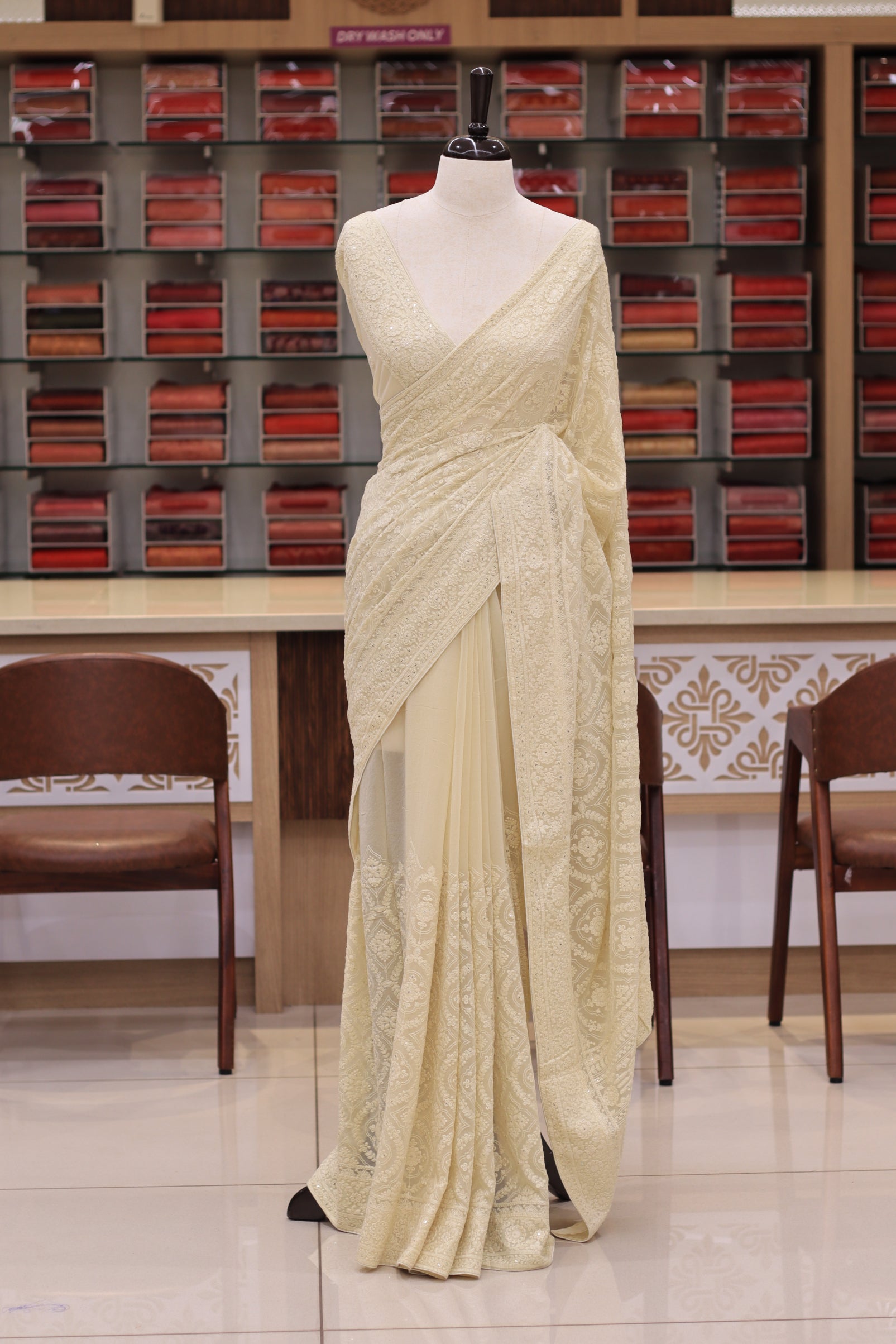 Georgette Chikankari Saree
