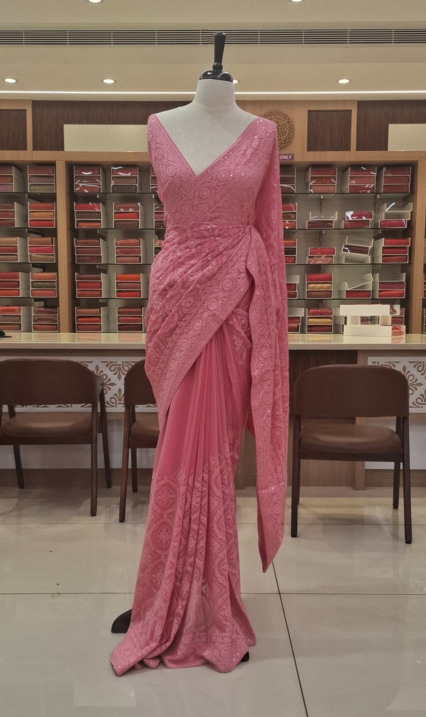 Georgette Chikankari Saree