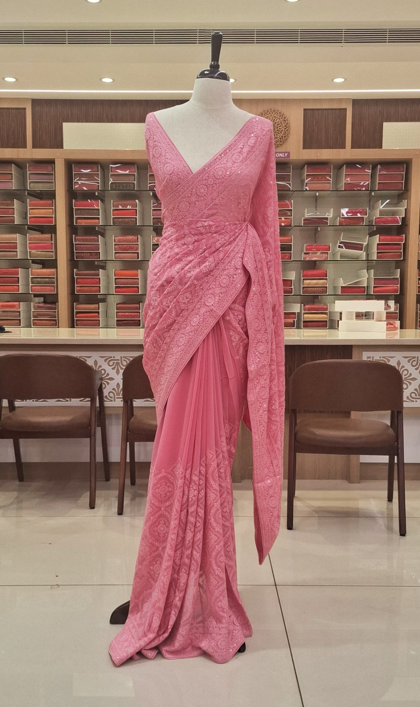 Georgette Chikankari Saree